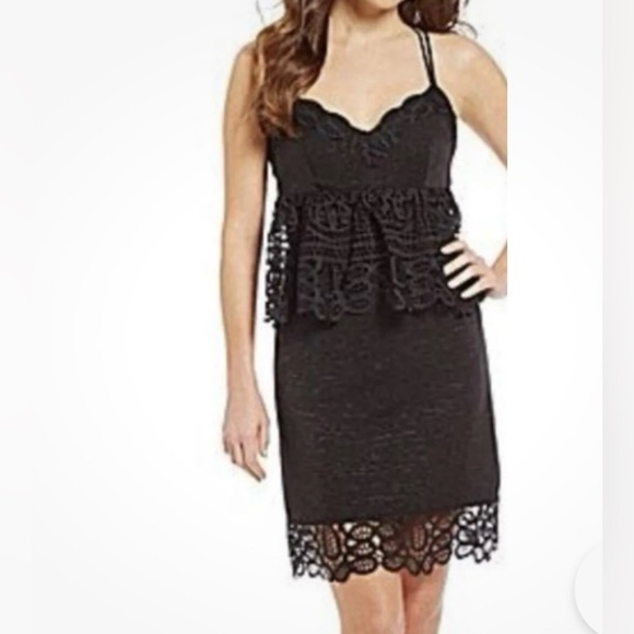 Gianni Bini Black Lace
Monica Cocktail Dress Peplum 
Nwt - Picture 2 of 12